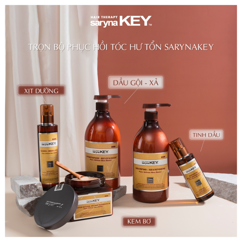 Bộ sản phẩm Saryna Key chuyên phục hồi tóc hư tổn